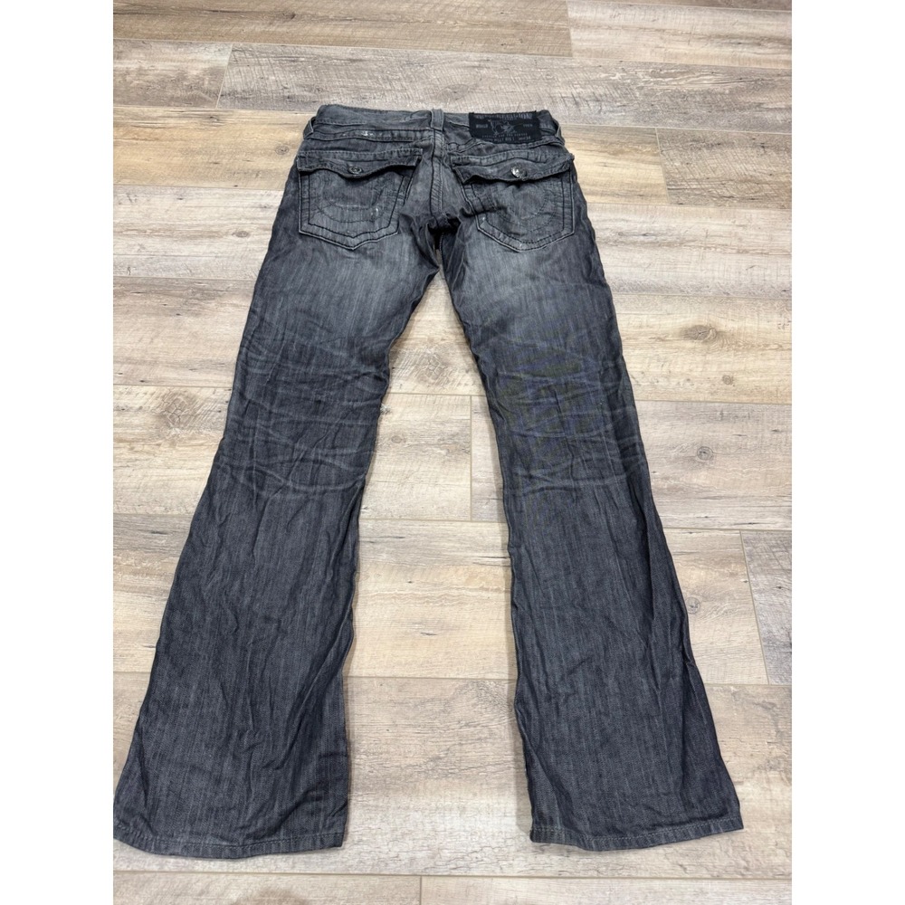 True Religion Billy Big T Distressed Black Jeans Mens 29 Made in USA 32x32